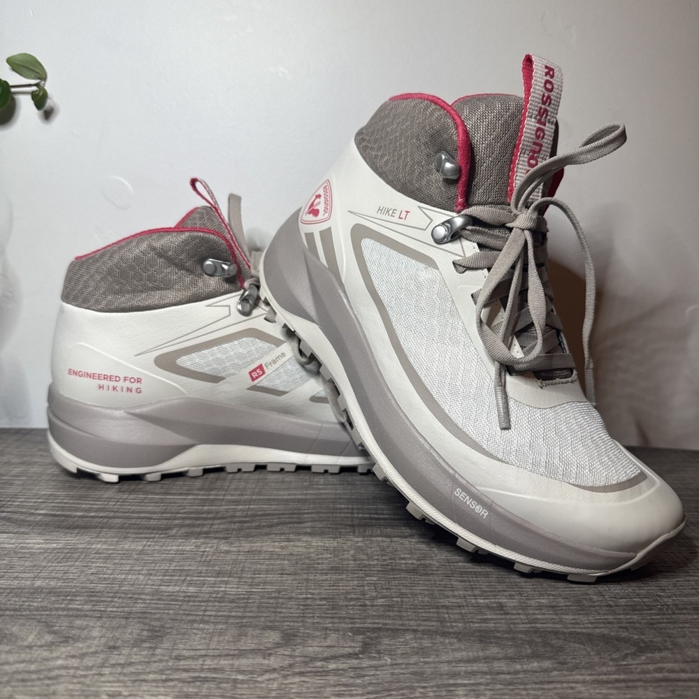 Rossignol Womens Hiking Shoes 6.5 White Gray Pink Trail Outdoor Sneakers